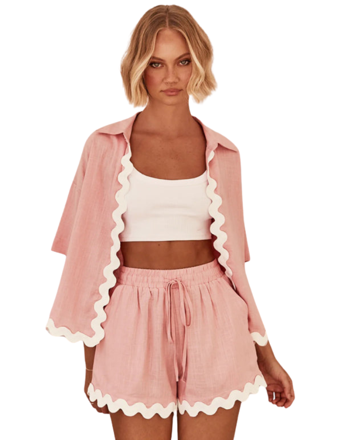 SHOPIQAT Fashionable Simple Cardigan Women's Wave Pattern Stitching Fashion Set (Vest not Included) - Premium from shopiqat - Just $11.750! Shop now at shopiqat
